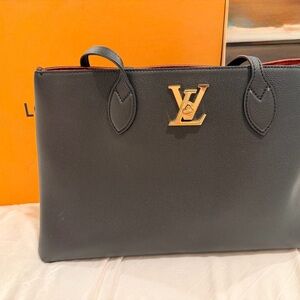 Lockme Shopper Black Authentic Louis Vuitton Black Tote with Gold Accents